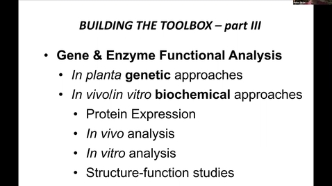 Thumbnail for entry PBI298 Lecture#8 Gene &amp; Enzyme Functional Studies