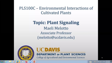 Thumbnail for Lecture: Topic 4 – Plant Signaling (Wednesday, April 22nd)