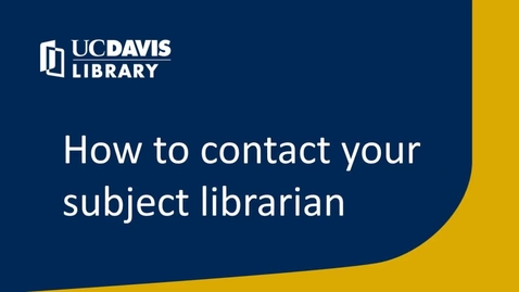 Thumbnail for entry How to contact your subject librarian