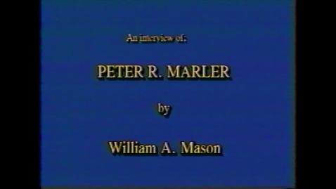 Thumbnail for entry Peter Marler