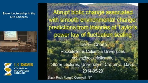 Thumbnail for entry Storer Lecture - Joel Cohen 5-29-14