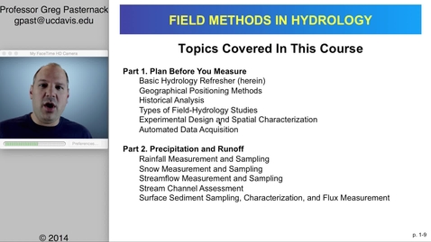 Thumbnail for entry HYD151: Introduction to Field Methods in Hydrology, part 2