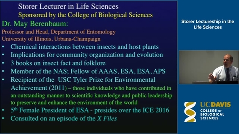 Thumbnail for entry Storer Lecture - Dr. May Berenbaum 5-21-14