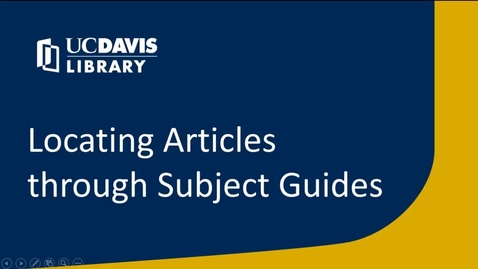 Thumbnail for Locating Articles through Subject Guides