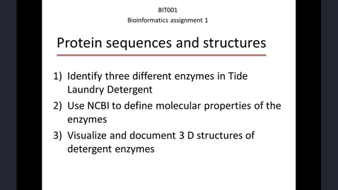 Thumbnail for Bioinformatics assignment 1:  Protein searches