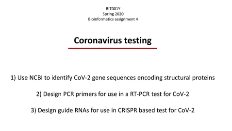 Thumbnail for entry Assignment 4 Coronavirus testing