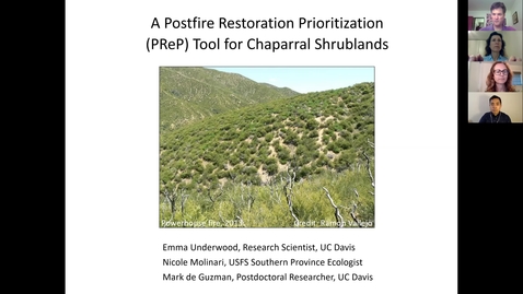 Thumbnail for UC Davis-CFSC Webinar: Postfire Restoration for Chaparral Shrublands