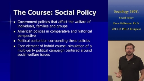 Thumbnail for Sociology 185Y: Social Policy | Online and Hybrid Showcase 2014