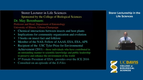 Thumbnail for entry Storer Lecture - Dr. May Berenbaum 5-20-14