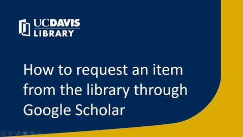 Thumbnail for How to request an item from the library through Google Scholar