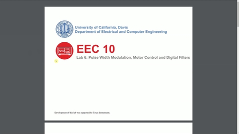 Thumbnail for entry EEC 10 Lab 7  OLD - PWM, Motors, and Filters