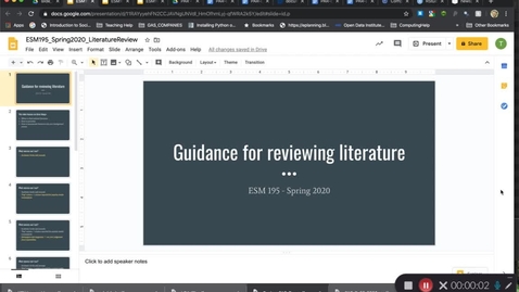 Thumbnail for entry ESM195_Spring2020_ReviewingLiterature