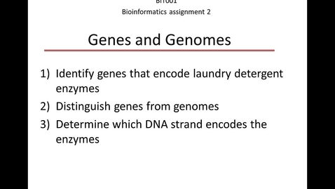 Thumbnail for entry Bioinformatics assignment 2: Genes and genomes