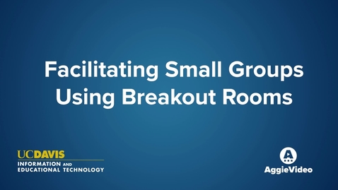 Thumbnail for entry Facilitating Small Groups Using Breakout Rooms