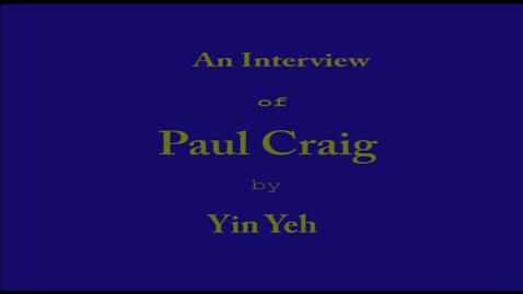 Thumbnail for entry Paul Craig