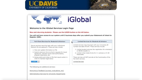 Thumbnail for Pre-Arrival Guide for International Students - Module 1: iGlobal Portal