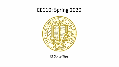 Thumbnail for EEC 10 Tips 02 - LTspice