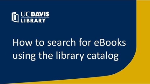 Thumbnail for entry How to search for eBooks using the library catalog