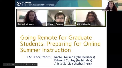 Thumbnail for entry 19May_CEE Going Remote for Grad Students: Preparing for Online Summer Instruction