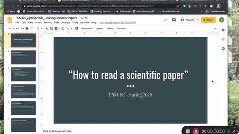 Thumbnail for entry ESM195_Spring2020_HowToReadAcademicPapers