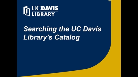 Thumbnail for Why Search the Library's Catalog