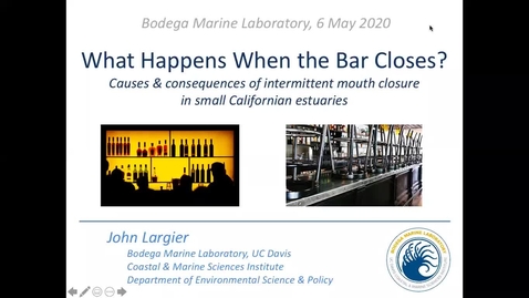 Thumbnail for BML - John Largier: What happens when the bar closes?