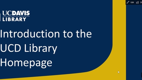 Thumbnail for entry Library Homepage Introduction