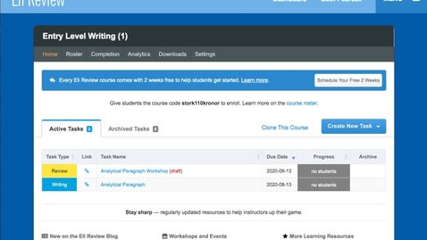 Thumbnail for Eli Review: Review Tasks/Peer Workshops