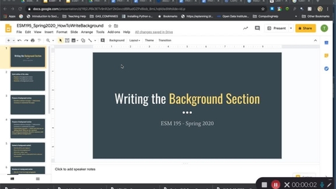 Thumbnail for entry ESM195_Spring2020_HowToWriteBackgroundSection