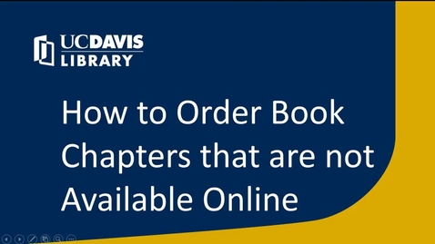 Thumbnail for entry How to Order Book Chapters that are Not Available Online