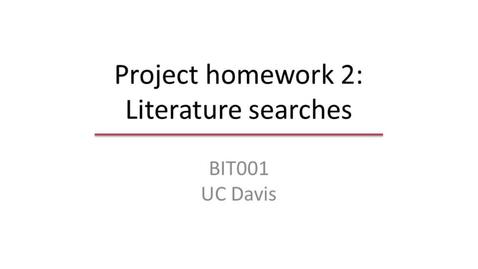 Thumbnail for entry Scientific literature searches