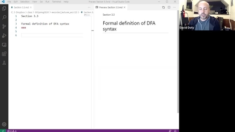 Thumbnail for ECS 120 1b:3 formal definition of DFA syntax