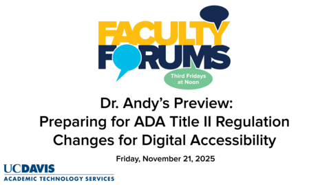 Thumbnail for Dr. Andy Jones' Video Preview of the November 2025 ATS Faculty Forum on Preparing for ADA Title II Regulation Changes for Digital Accessibility 