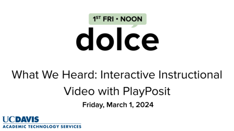 Thumbnail for entry Dr. Andy Jones' Video Preview of the March 1, 2024 DOLCE on interactive instructional video with PlayPosit