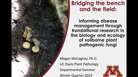 Thumbnail for Dr. Megan McCaghey - PLP290 Winter Seminar - Bridging the bench and field
