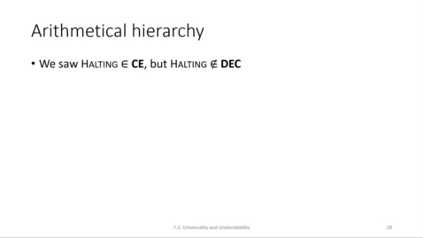 Thumbnail for ECS 220 6c:7.2-1 arithmetical hierarchy