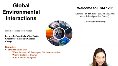 Thumbnail for Lecture 2 - A Case Study of Earth - Greenhouse Gases and Climate Change - ESM 120 (Winter 2021)