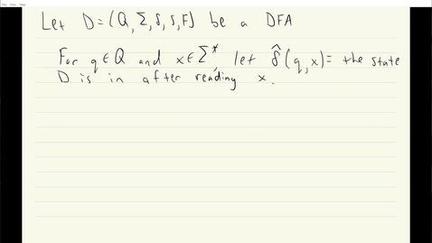 Thumbnail for entry ECS 120 5a:2 direct proof that equal zero-one is not regular