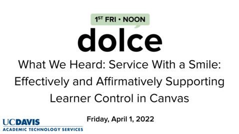 Thumbnail for DOLCE on Student-Centered Teaching in Canvas - Summary Video from Dr. Andy