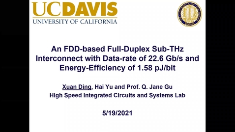 Thumbnail for An FDD-based Full-Duplex Sub-THz Interconnect with Data-rate of 22.6 Gb/s and Energy-Efficiency of 1.58pJ/bit