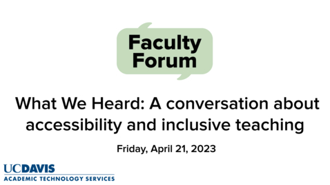 Thumbnail for entry April 2023 Faculty Forum on accessibility and inclusive teaching - Preview video by Dr. Andy Jones