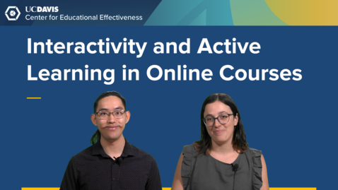 Thumbnail for Interactivity and Active Learning in Online Courses