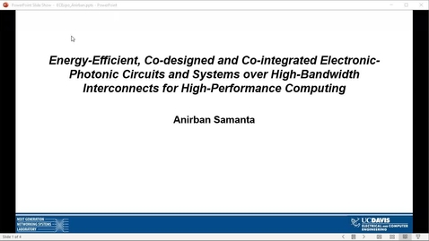 Thumbnail for entry Energy-efficient, co-designed and co-integrated electronic-photonic integrated circuits and systems over high-bandwidth interconnects for high-performance computing - Anirban Samanta