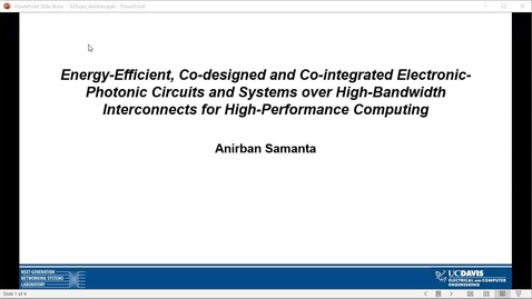 Thumbnail for Energy-efficient, co-designed and co-integrated electronic-photonic integrated circuits and systems over high-bandwidth interconnects for high-performance computing - Anirban Samanta
