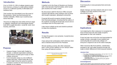 Thumbnail for UFWH 2021 - Monica Sager_Clark University Food Aid Plan_ Helping One Student at a Time