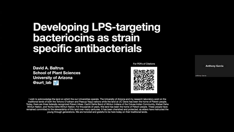 Thumbnail for entry Dave Baltrus - Developing LPS-targeting bacteriocins as strain specific agricultural antibiotics