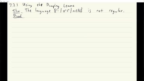 Thumbnail for ECS 120 5b:2 pumping lemma proof that 0n1n is not regular