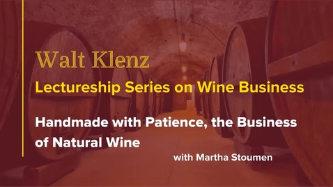Thumbnail for entry Walt Klenz: Martha Stoumen &amp; the Business of Natural Wine