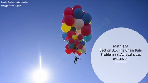 Thumbnail for Section 3.5 Prob 88:  Adiabatic Gas Expansion