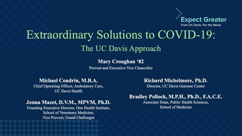 Thumbnail for Distinctly UC Davis: Innovative Solutions to the COVID-19 Pandemic